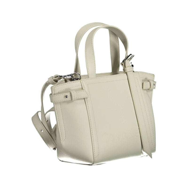 Calvin Klein Sac à main blanc en polyester - Élégant et polyvalent