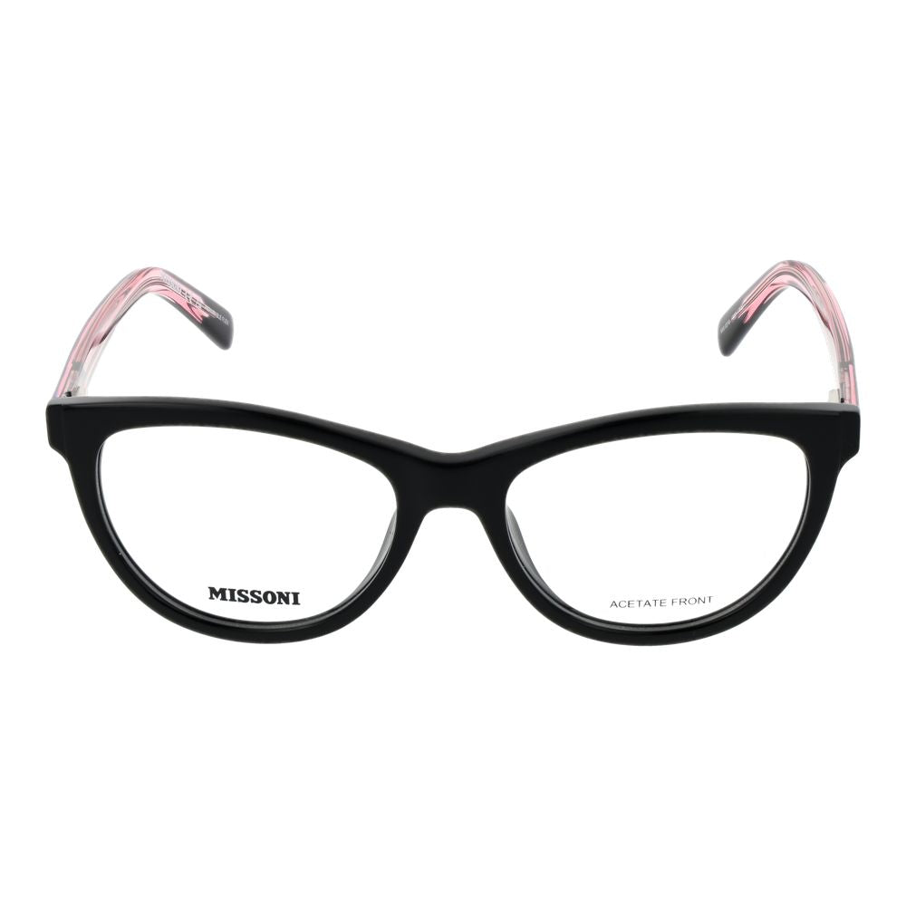 Missoni Black Women Glasses Frame - Stylish Round Acetate Design