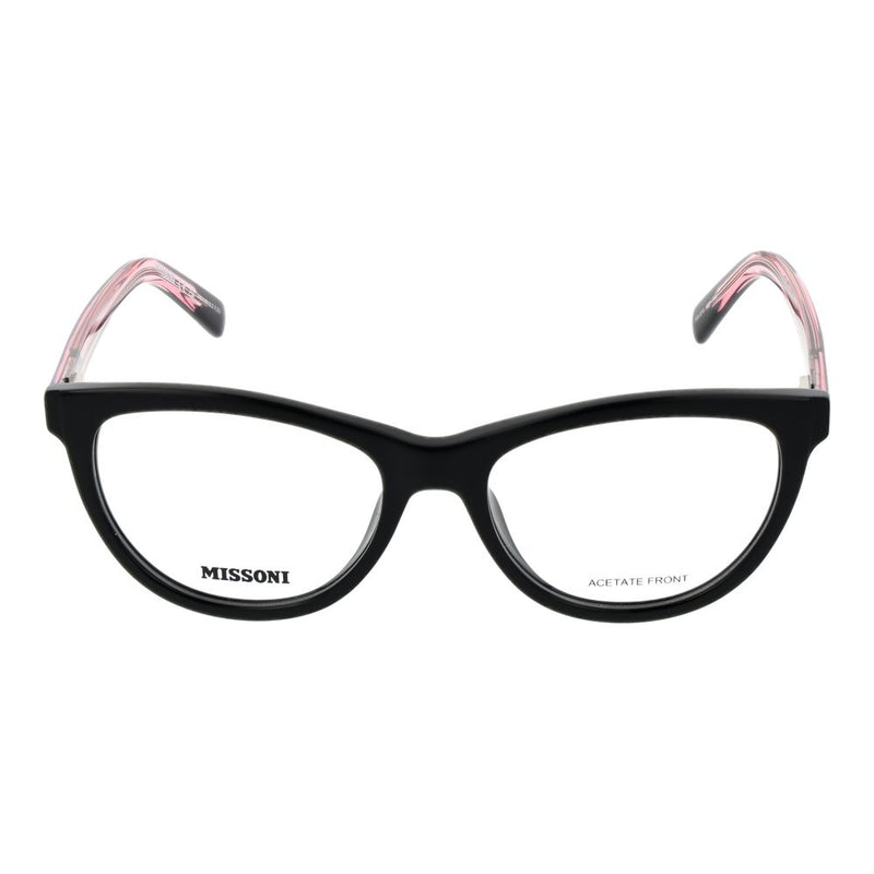 Missoni Black Women Glasses Frame - Stylish Round Acetate Design