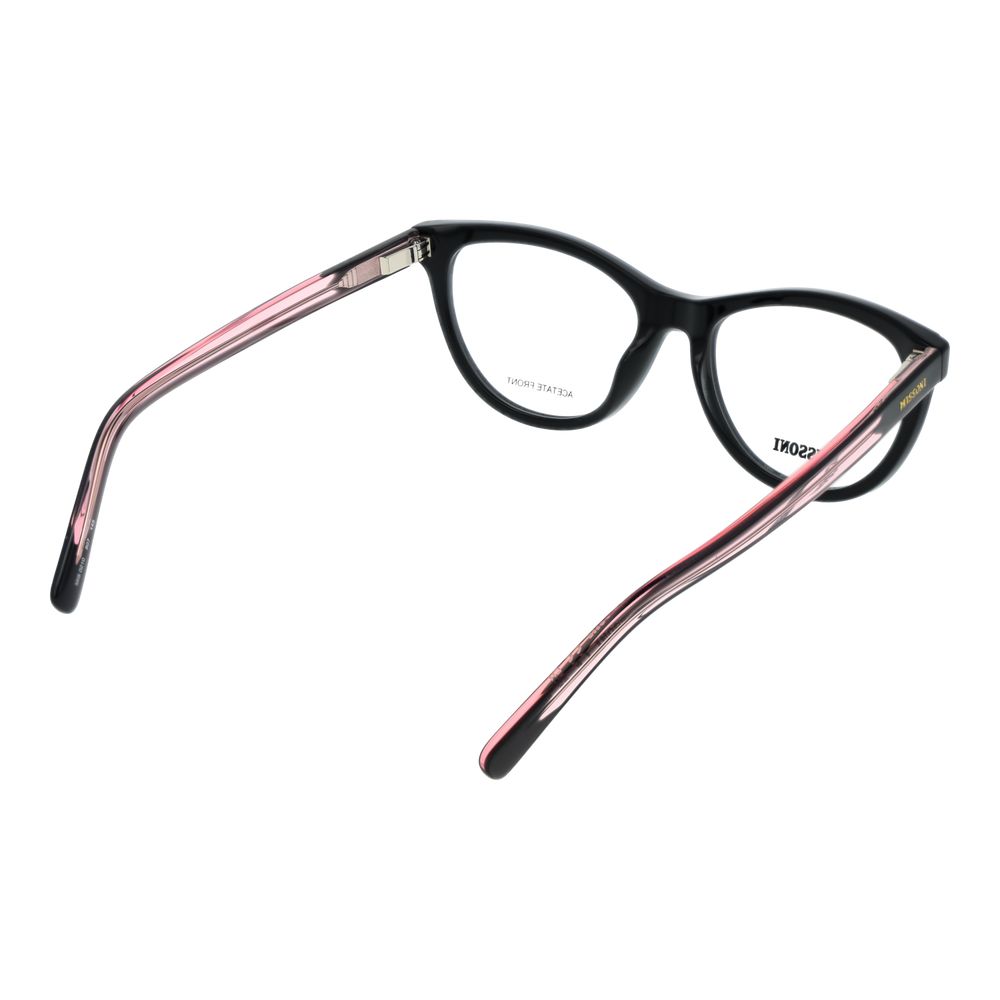 Missoni Black Women Glasses Frame - Stylish Round Acetate Design