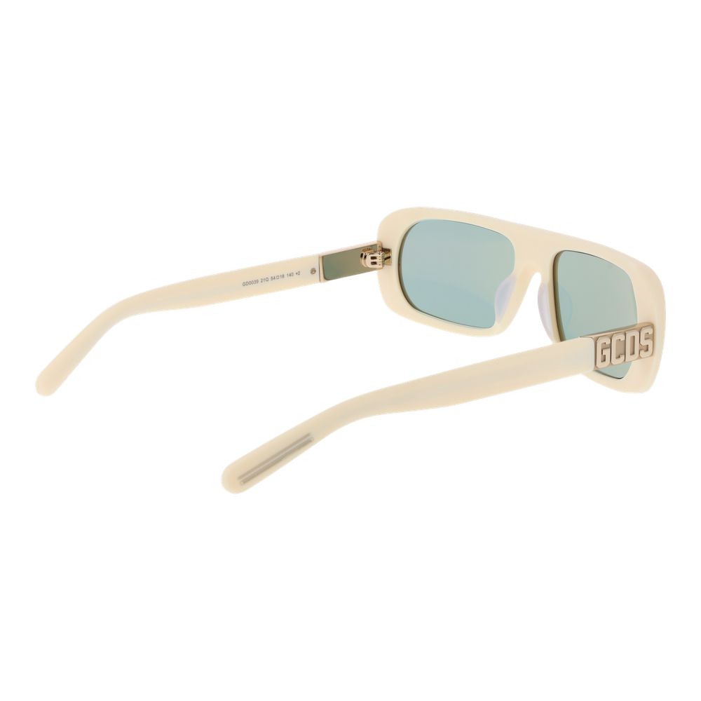 GCDS Cream Unisex Sunglasses - Chic Oval Design with UV Protection