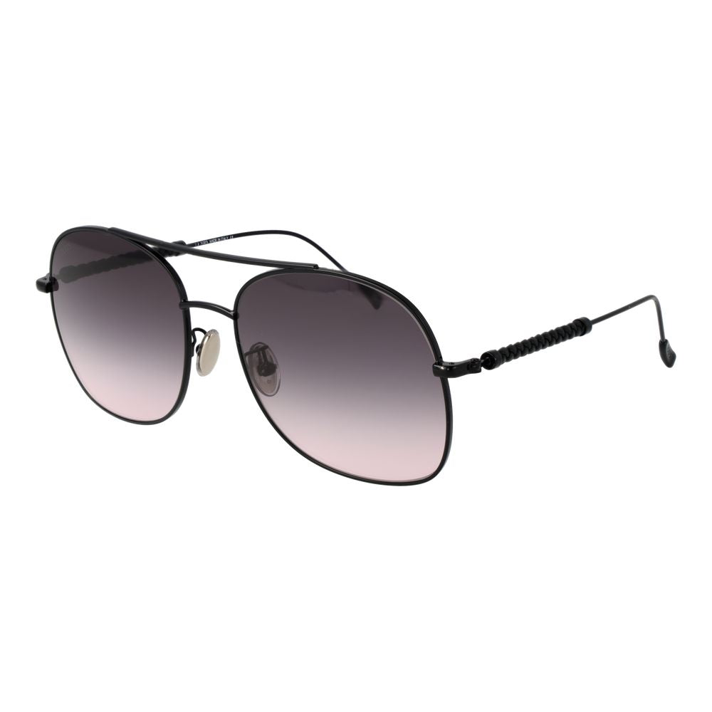 Tod's Black Women Sunglasses - Elegant Round Frame Design