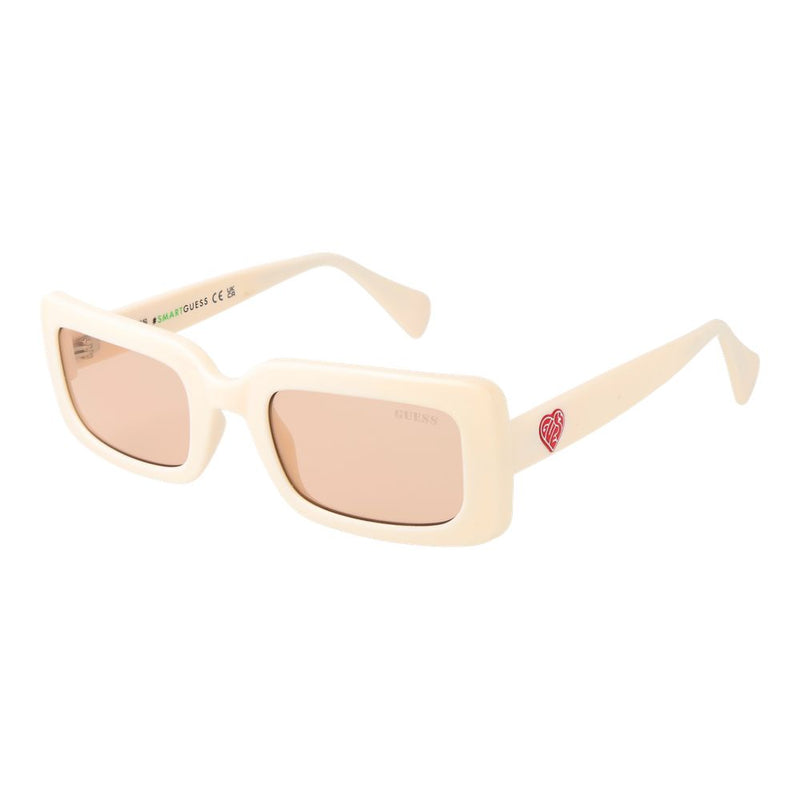 Guess Beige Unisex Sunglass - Élégant Design Rectangulaire