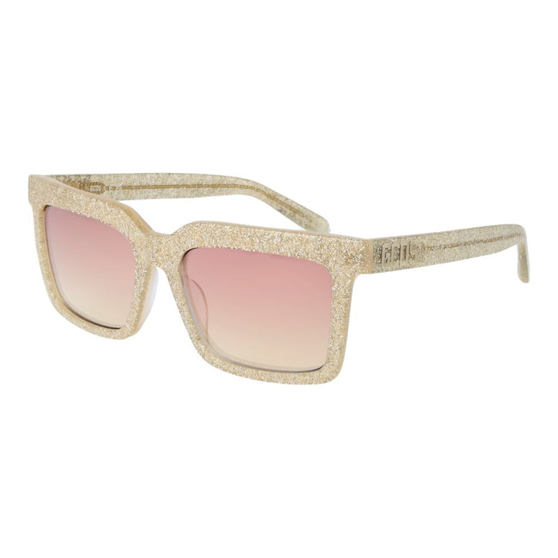 GCDS Gold Unisex Sunglasses - Stylish Rectangle Design