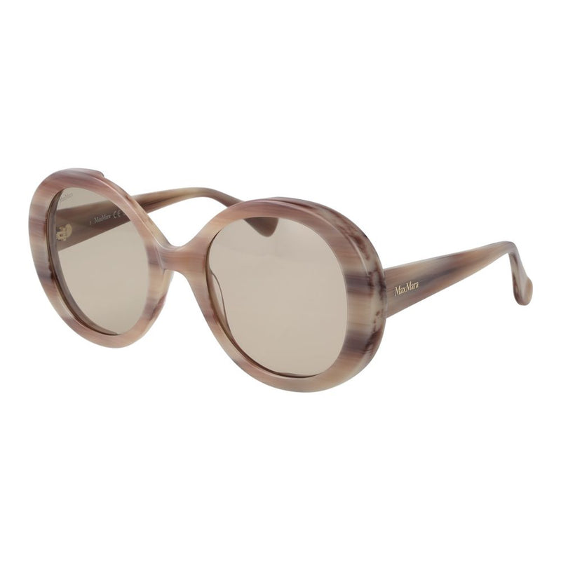 Max Mara Cream Women Sunglasses - Stylish Round Frame Design