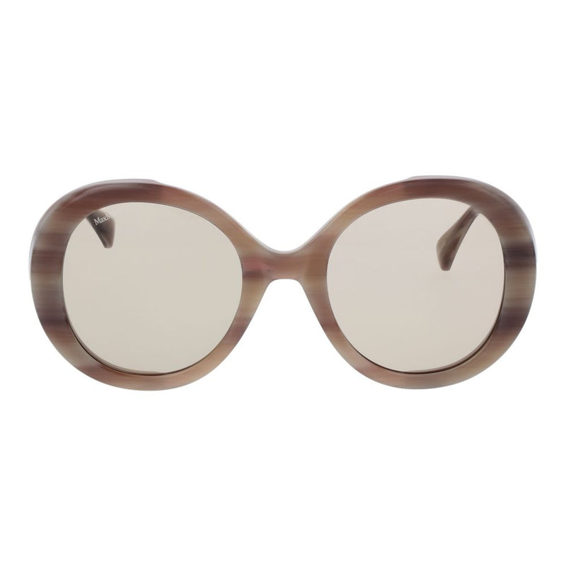 Max Mara Cream Women Sunglasses - Stylish Round Frame Design