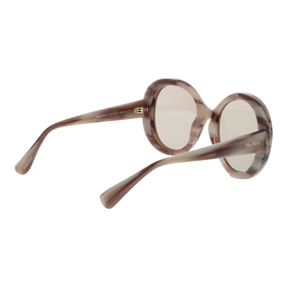 Max Mara Cream Women Sunglasses - Stylish Round Frame Design