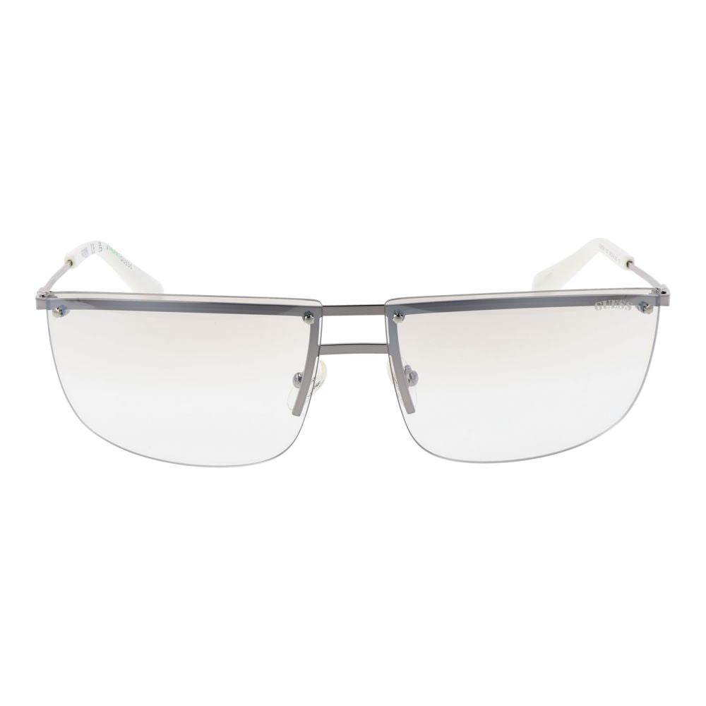 Guess Silver Unisex Sunglass - Stylish Browline Design