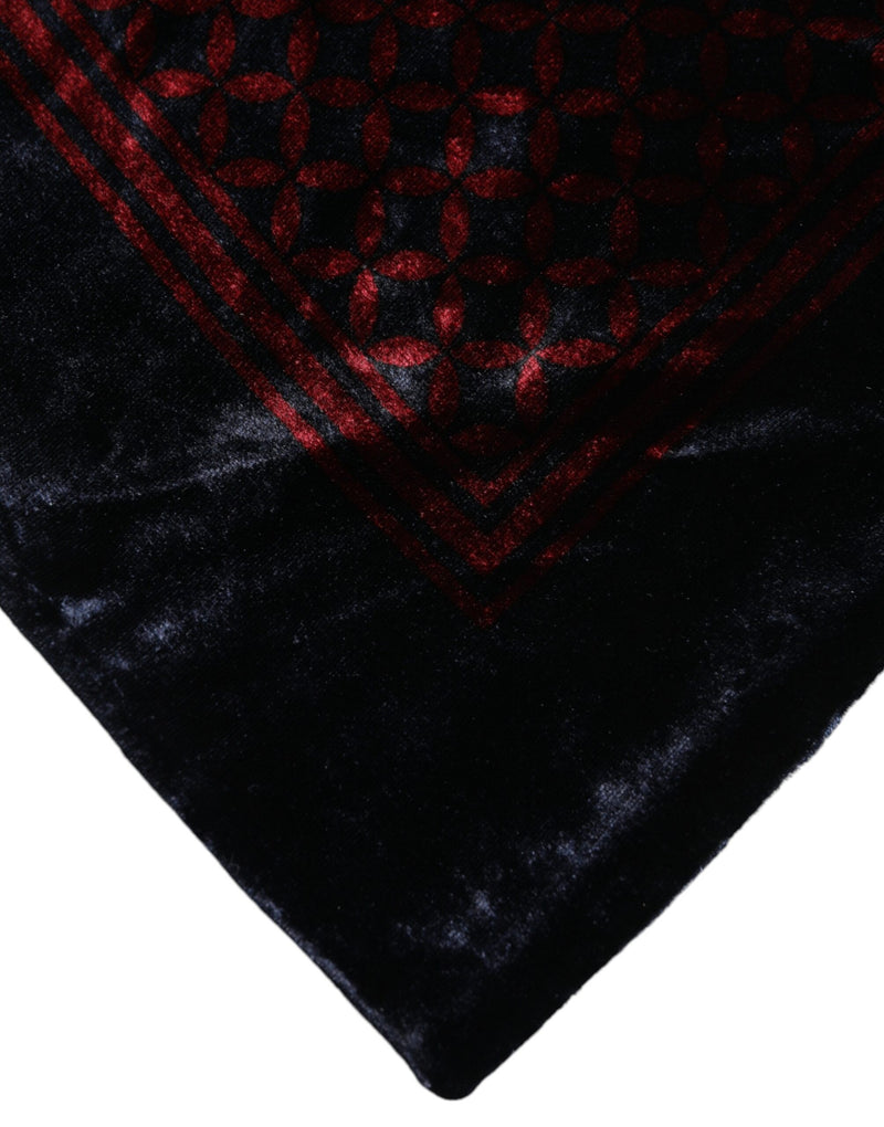Foulard carré en viscose noir et rouge Dolce &amp; Gabbana pour homme