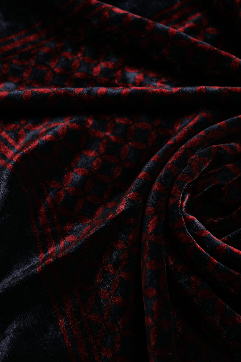 Foulard carré en viscose noir et rouge Dolce &amp; Gabbana pour homme