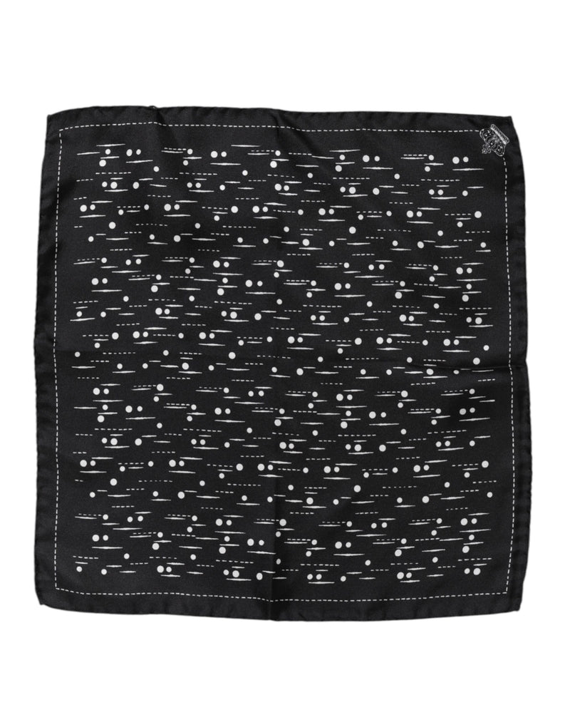 Foulard carré imprimé noir et blanc Dolce &amp; Gabbana pour homme