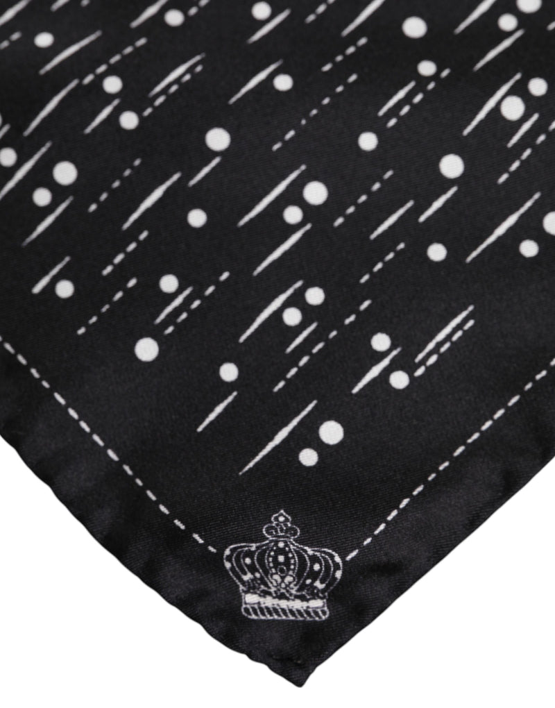 Foulard carré imprimé noir et blanc Dolce &amp; Gabbana pour homme