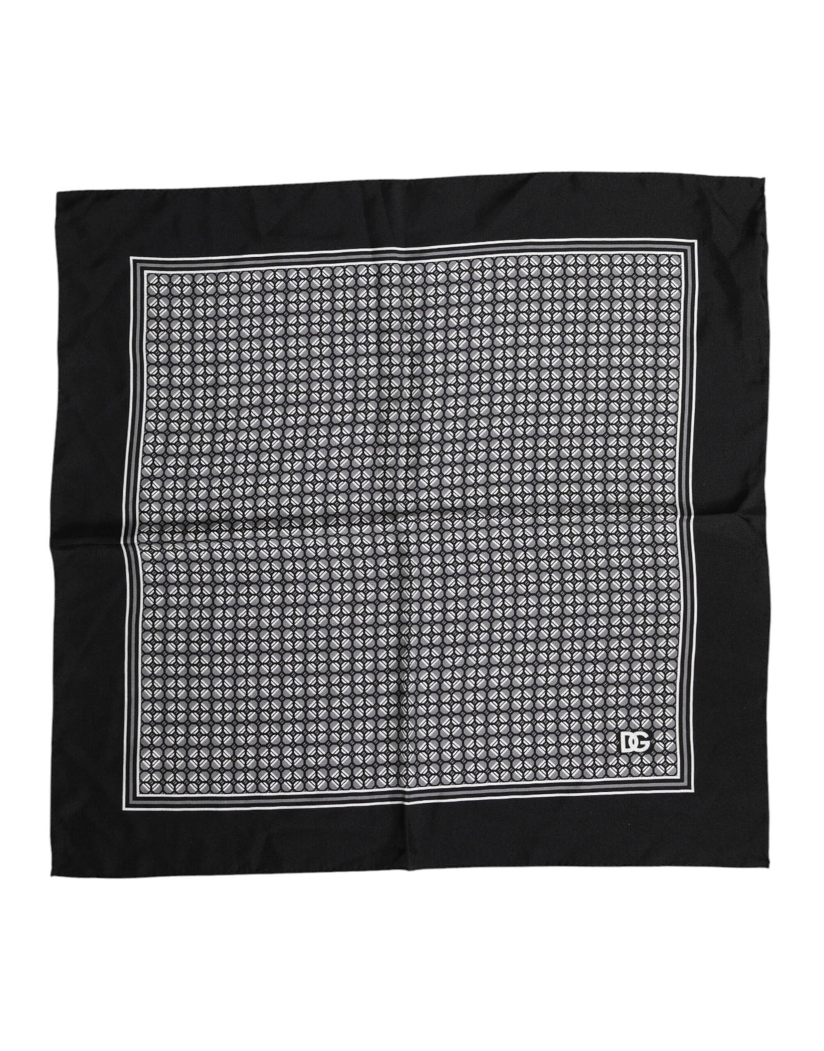 Foulard carré à motifs noir et blanc Dolce &amp; Gabbana