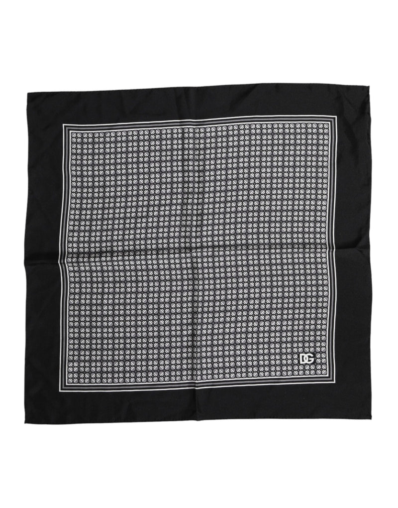 Foulard carré à motifs noir et blanc Dolce &amp; Gabbana