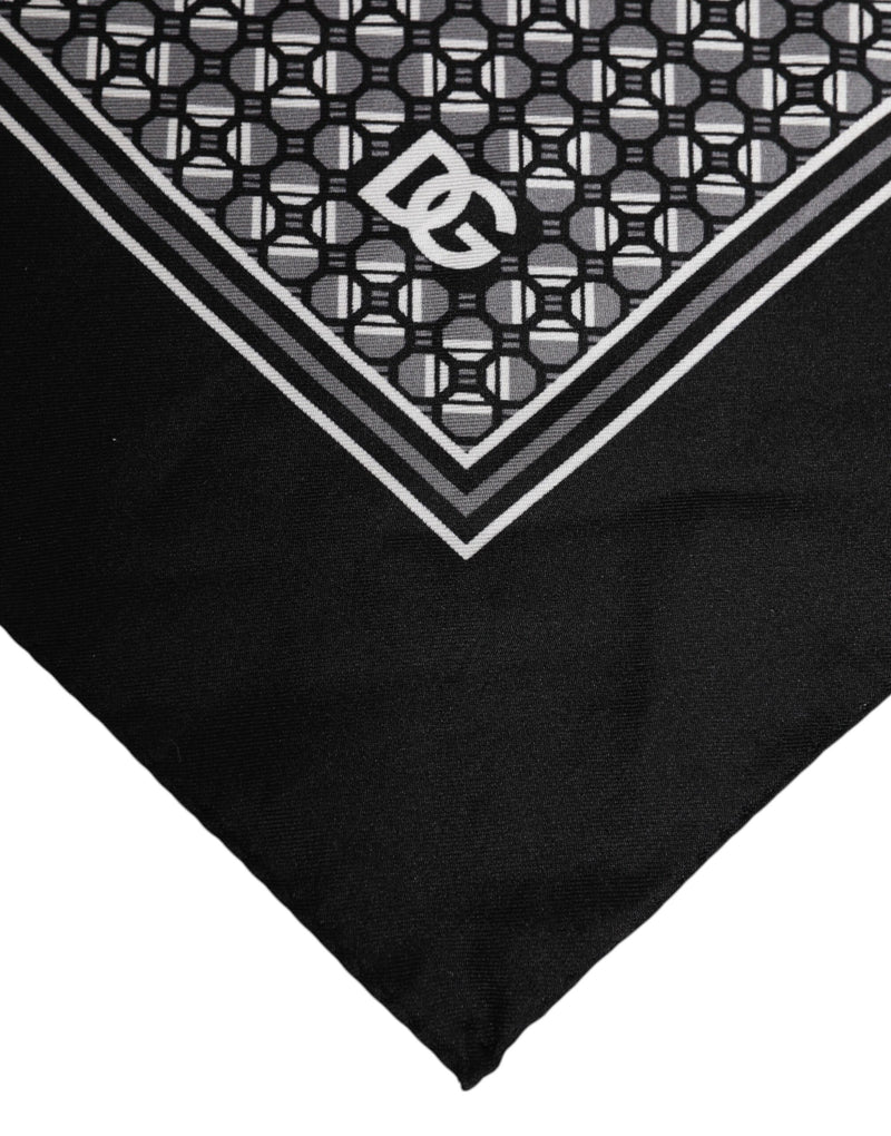 Foulard carré à motifs noir et blanc Dolce &amp; Gabbana