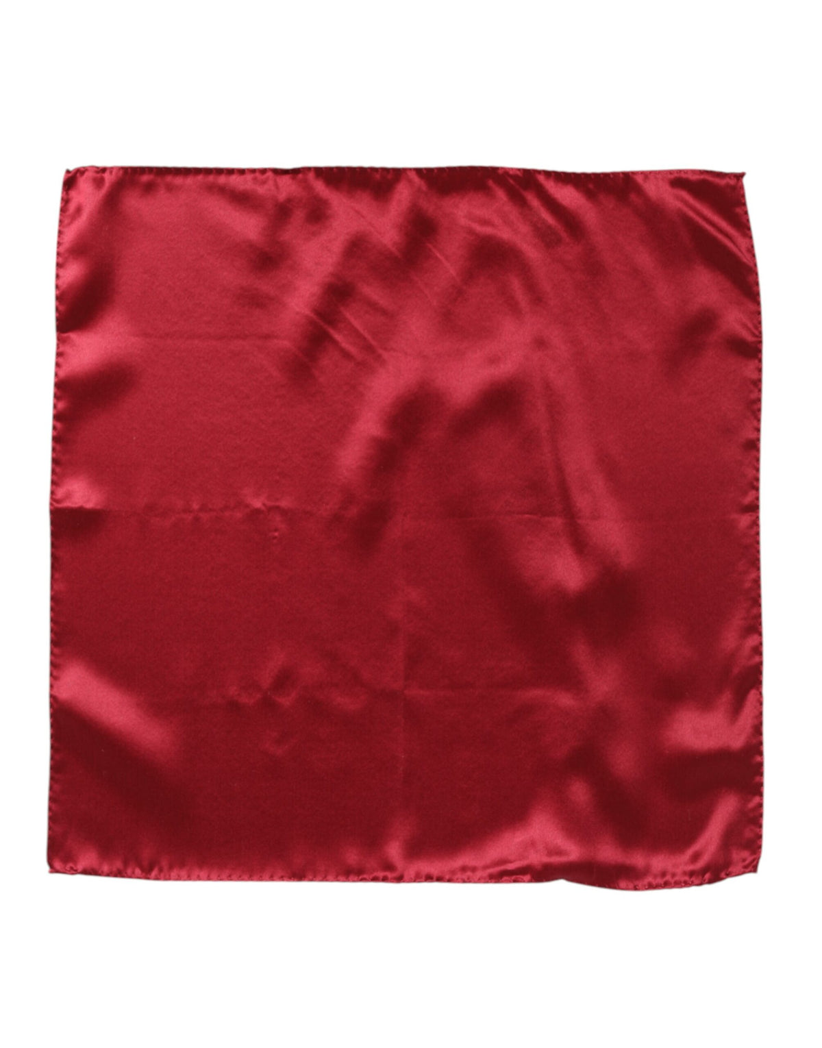 Foulard carré en satin de soie rouge uni Dolce &amp; Gabbana
