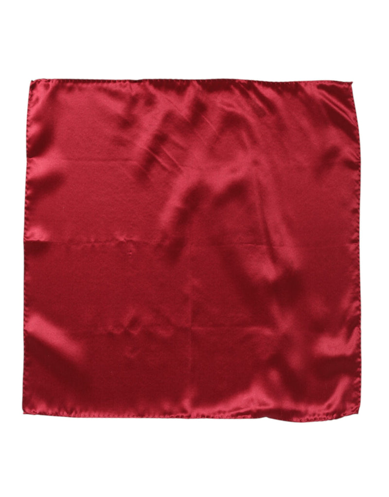Foulard carré en satin de soie rouge uni Dolce &amp; Gabbana