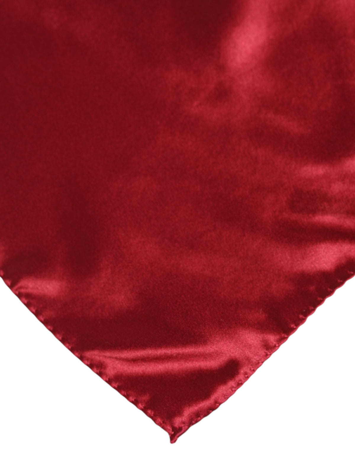 Foulard carré en satin de soie rouge uni Dolce &amp; Gabbana