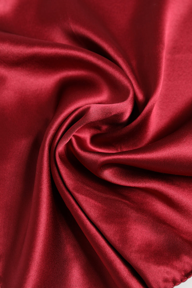 Foulard carré en satin de soie rouge uni Dolce &amp; Gabbana