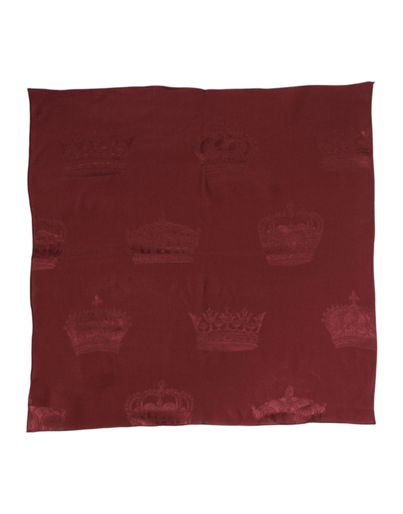 Foulard carré en soie marron Dolce &amp; Gabbana pour homme