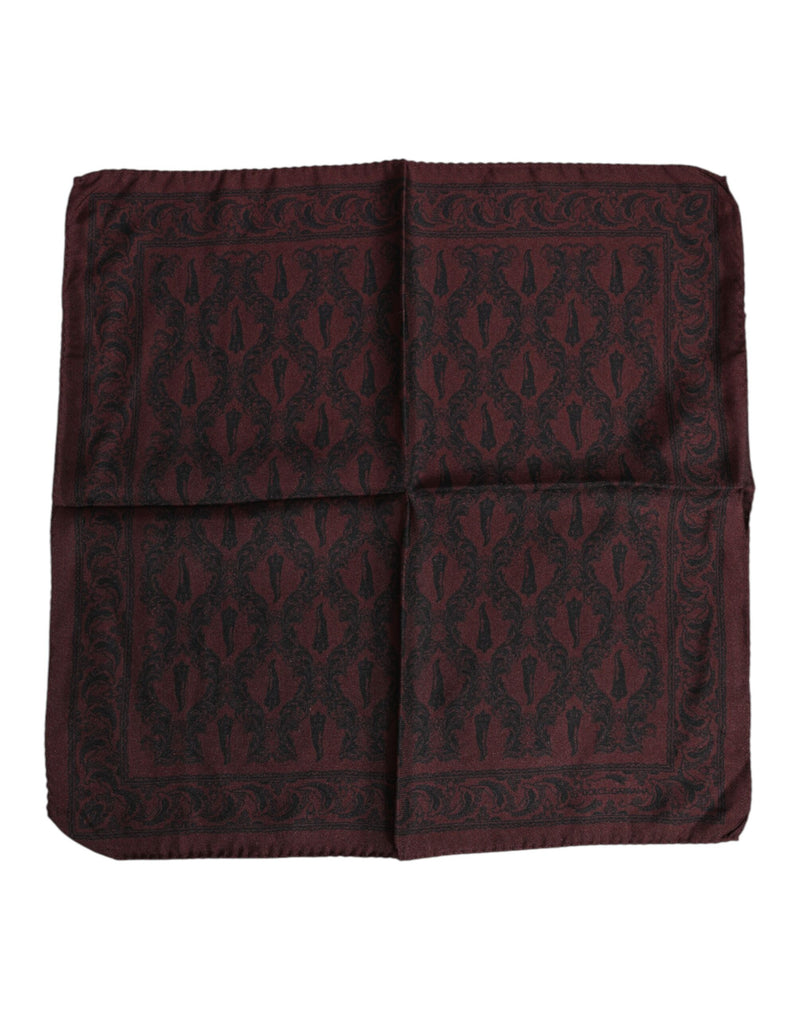 Foulard carré imprimé marron et noir Dolce &amp; Gabbana pour homme