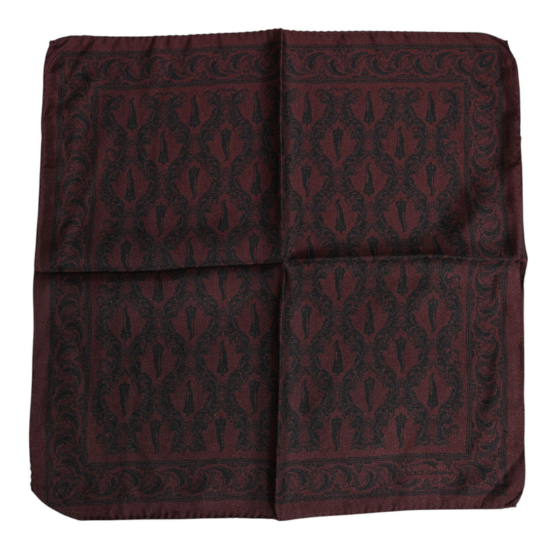 Foulard carré imprimé marron et noir Dolce &amp; Gabbana pour homme