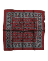 Foulard carré en soie imprimé singe marron Dolce &amp; Gabbana