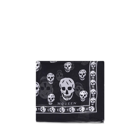 Foulard en soie à tête de mort Alexander McQueen