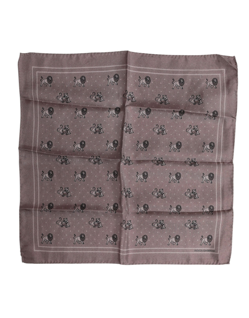Foulard carré à imprimé animal marron Dolce &amp; Gabbana
