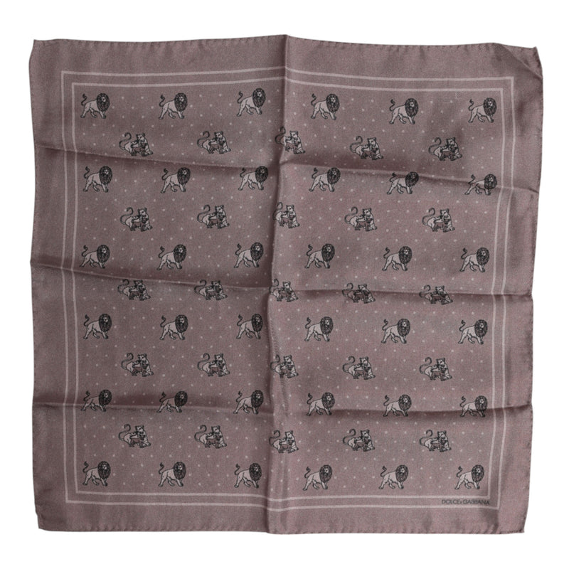 Foulard carré à imprimé animal marron Dolce &amp; Gabbana