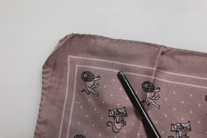 Foulard carré à imprimé animal marron Dolce &amp; Gabbana