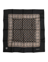 Foulard carré à motifs noir et marron Dolce &amp; Gabbana