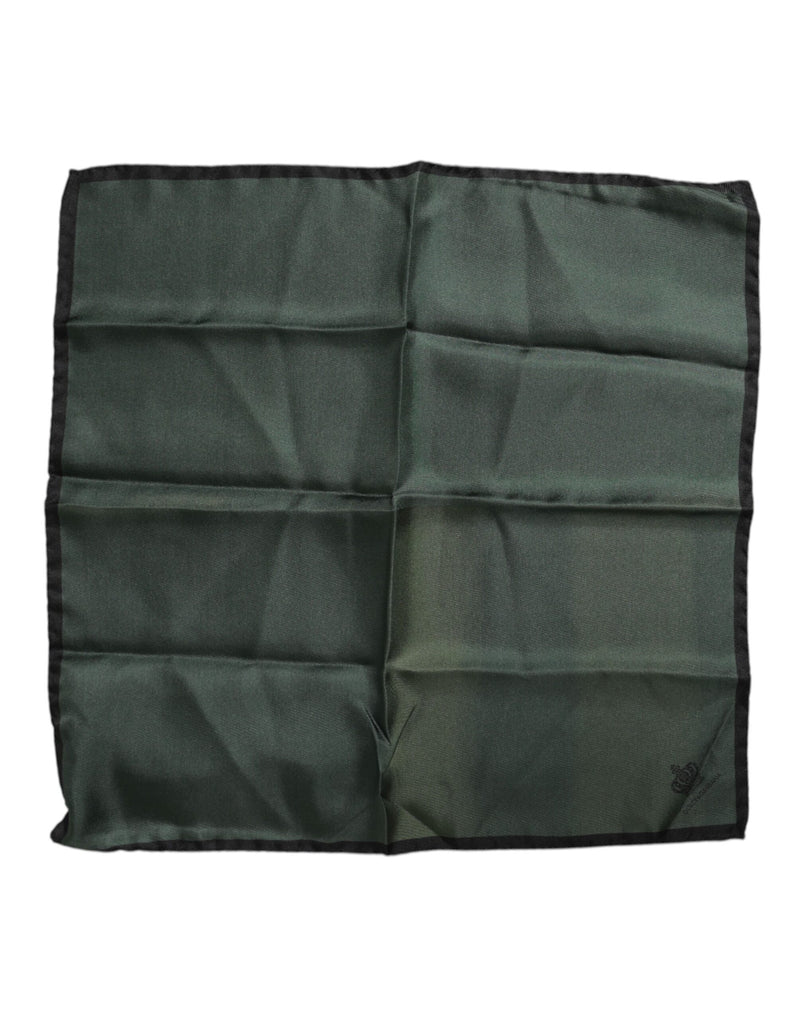 Dolce &amp; Gabbana Groene DG Crown Zijden Vierkante Heren Foulard Sjaal