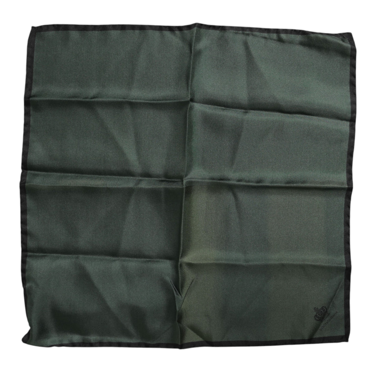 Foulard carré en soie vert DG Crown pour homme Dolce &amp; Gabbana