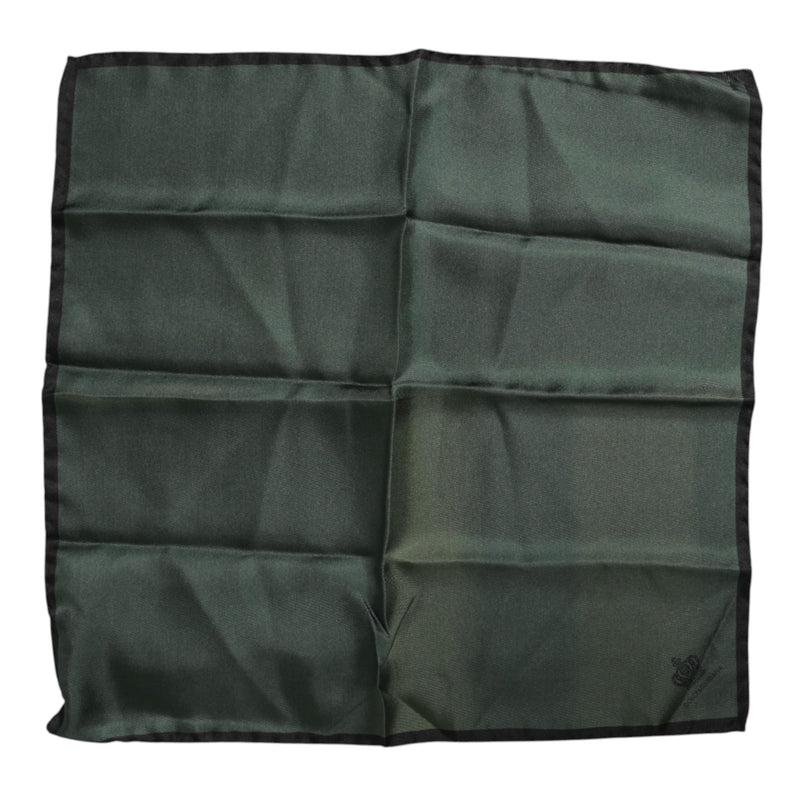 Dolce &amp; Gabbana Groene DG Crown Zijden Vierkante Heren Foulard Sjaal