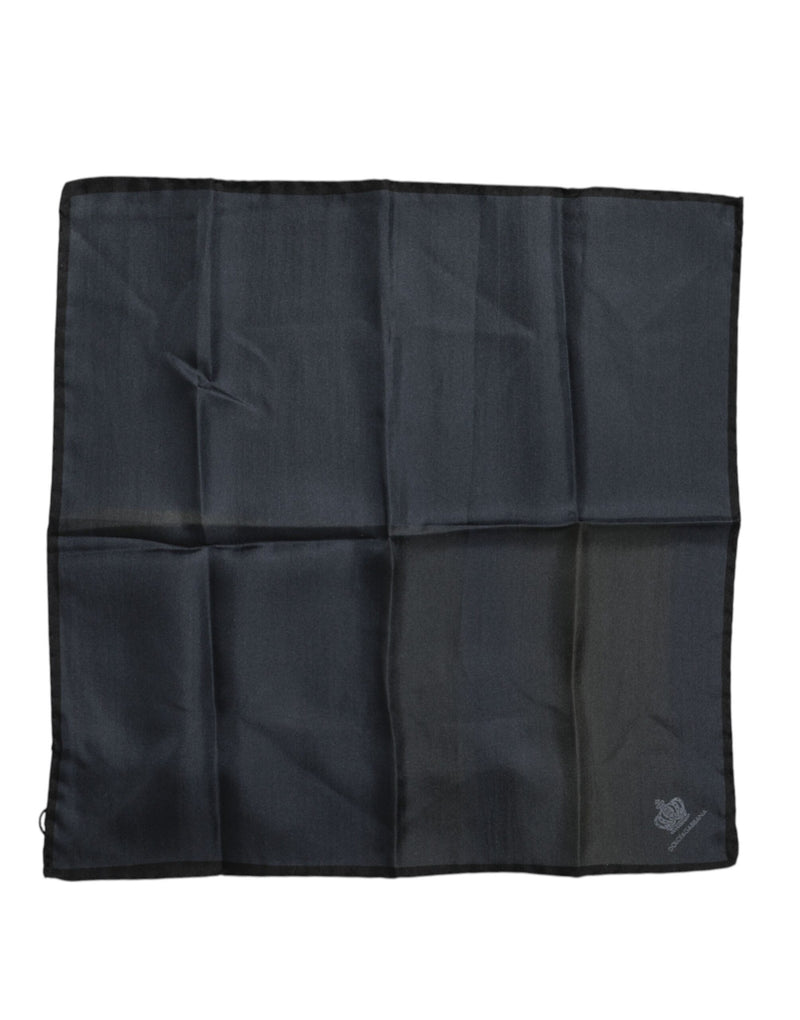 Dolce &amp; Gabbana Blue DG Crown Zijden Vierkante Heren Foulard Sjaal