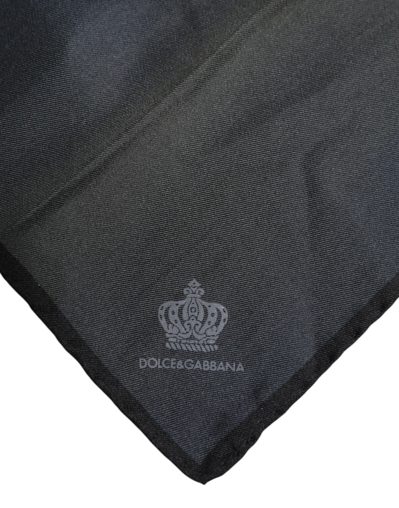 Dolce &amp; Gabbana Blue DG Crown Zijden Vierkante Heren Foulard Sjaal