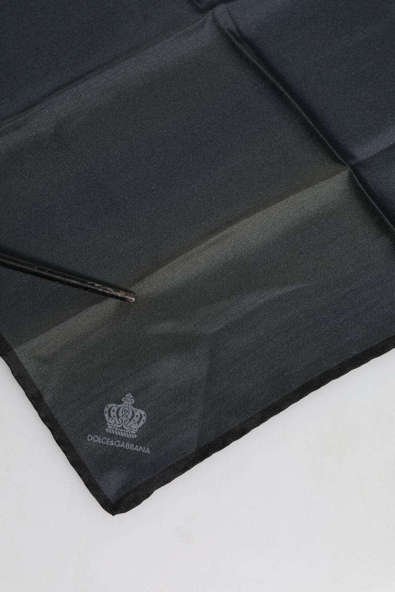 Dolce &amp; Gabbana Blue DG Crown Zijden Vierkante Heren Foulard Sjaal