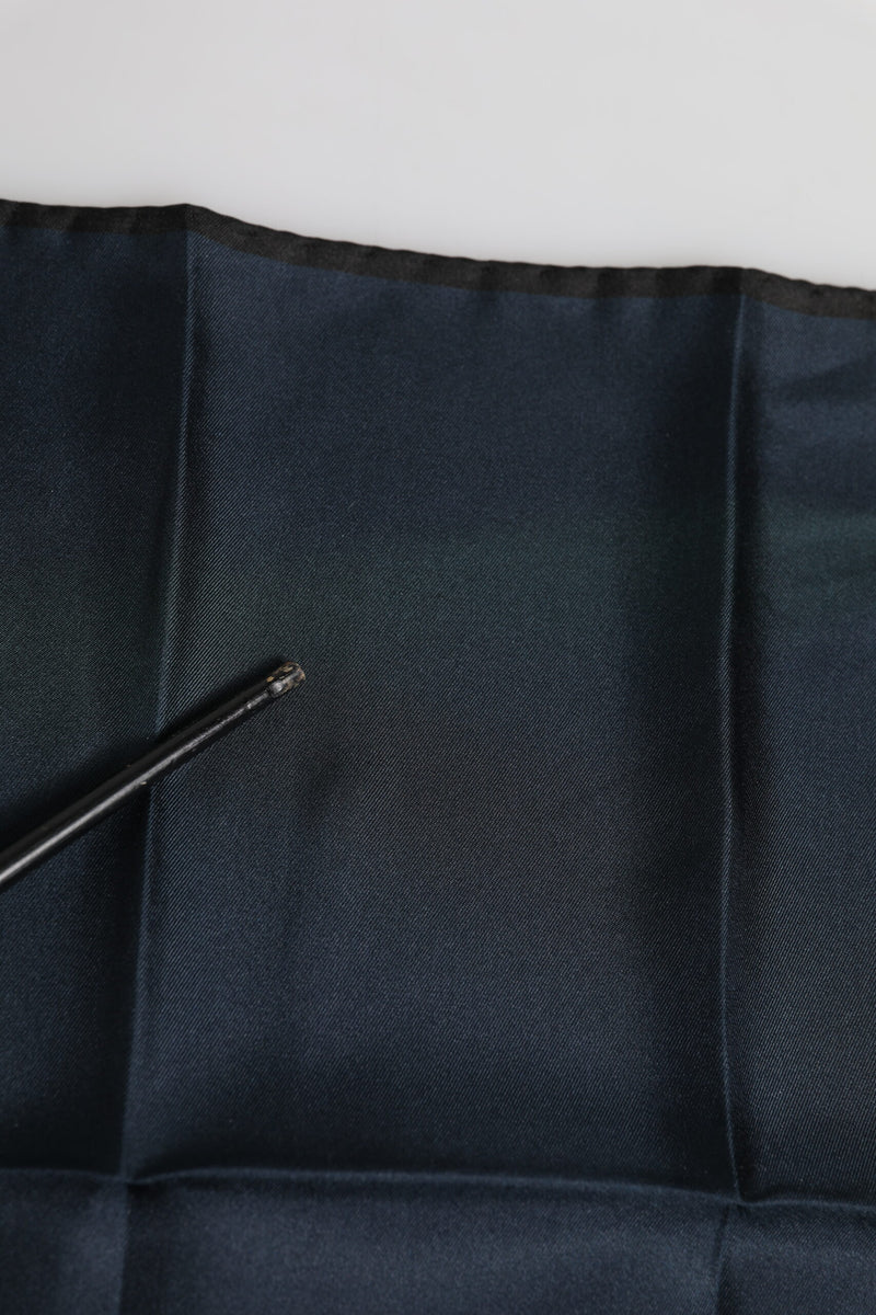 Dolce &amp; Gabbana Blue DG Crown Zijden Vierkante Heren Foulard Sjaal