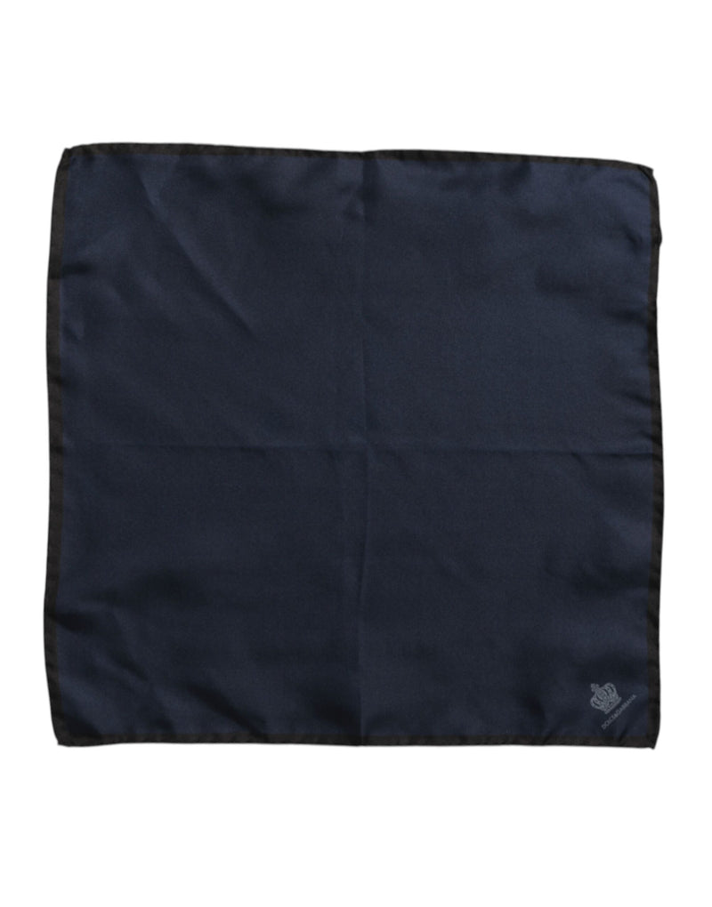 Dolce &amp; Gabbana Blue DG Crown Zijden Vierkante Heren Foulard Sjaal