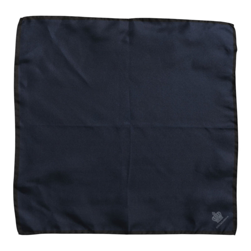 Dolce &amp; Gabbana Blue DG Crown Zijden Vierkante Heren Foulard Sjaal