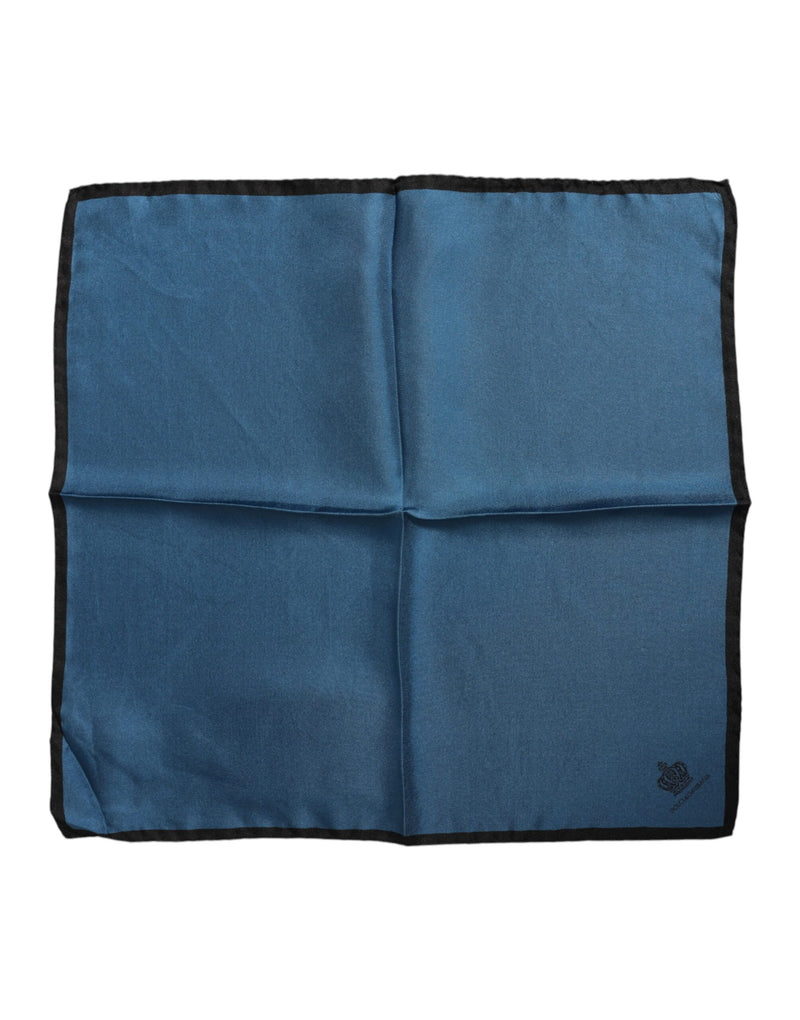 Dolce &amp; Gabbana Blue DG Crown Zijden Vierkante Heren Foulard Sjaal