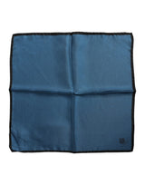 Foulard carré en soie bleu DG Crown pour homme Dolce &amp; Gabbana