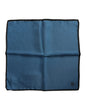 Dolce & Gabbana Blue DG Crown Silk Square Men Foulard Scarf