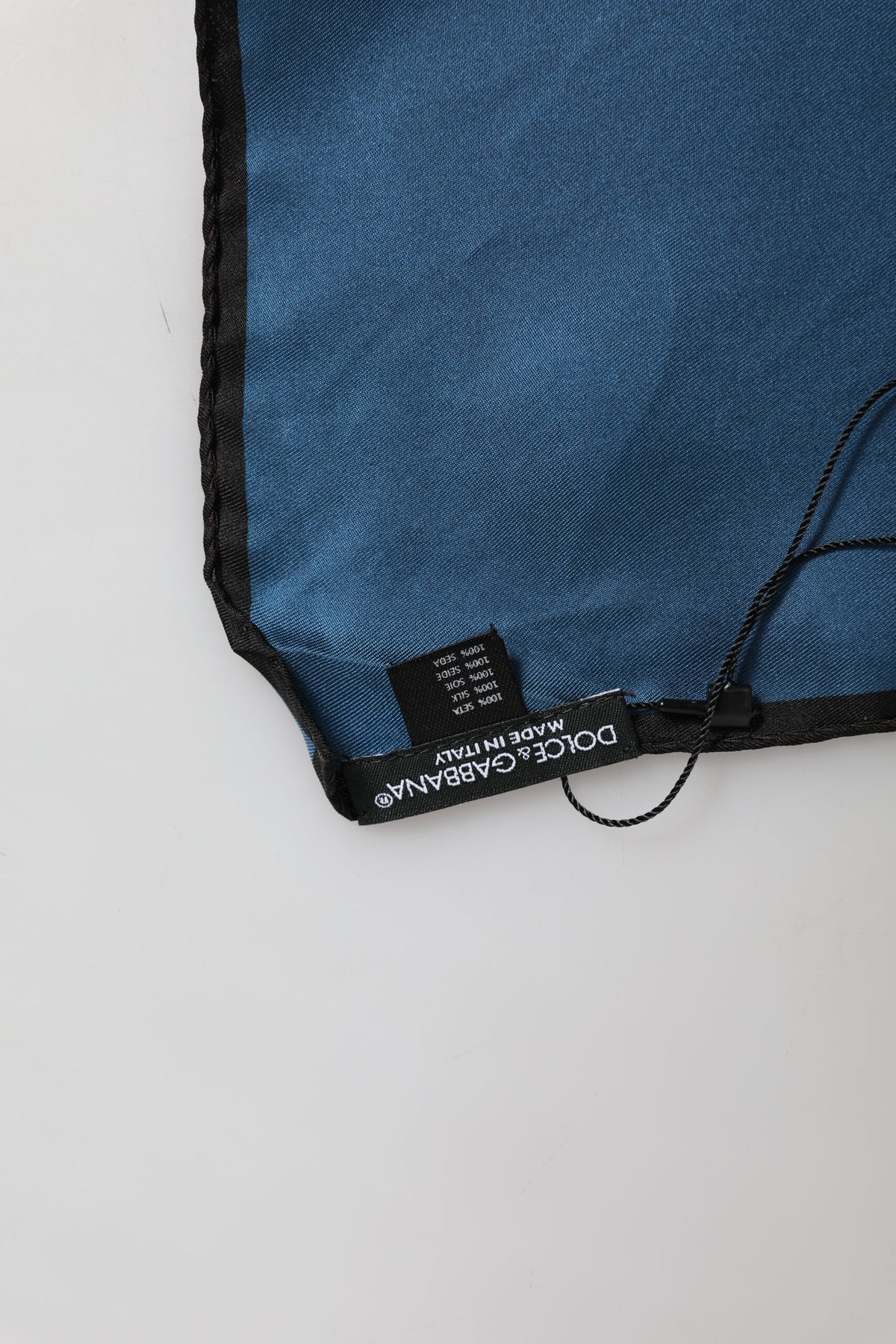 Foulard carré en soie bleu DG Crown pour homme Dolce &amp; Gabbana
