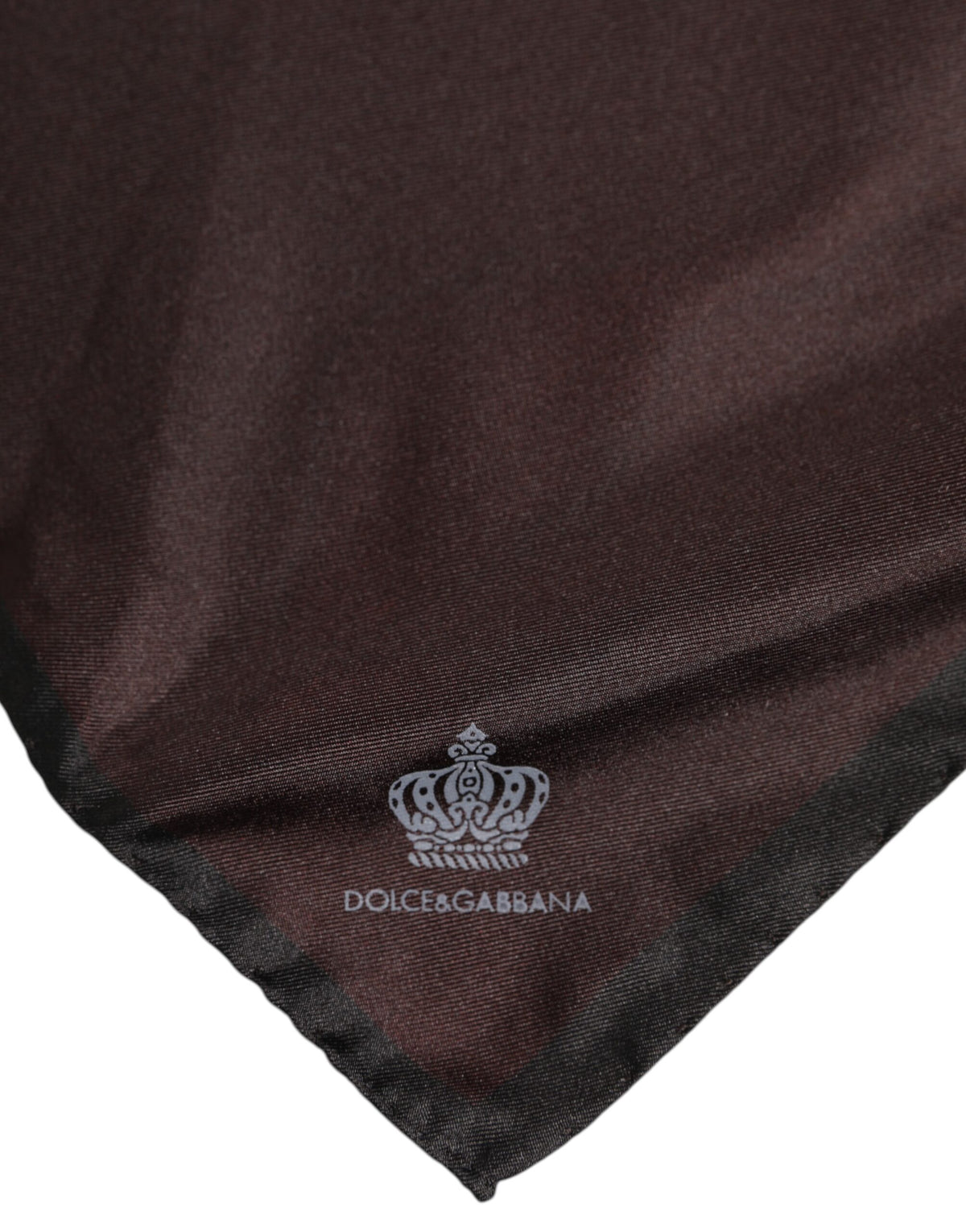 Foulard carré en soie marron Dolce &amp; Gabbana DG Crown pour homme