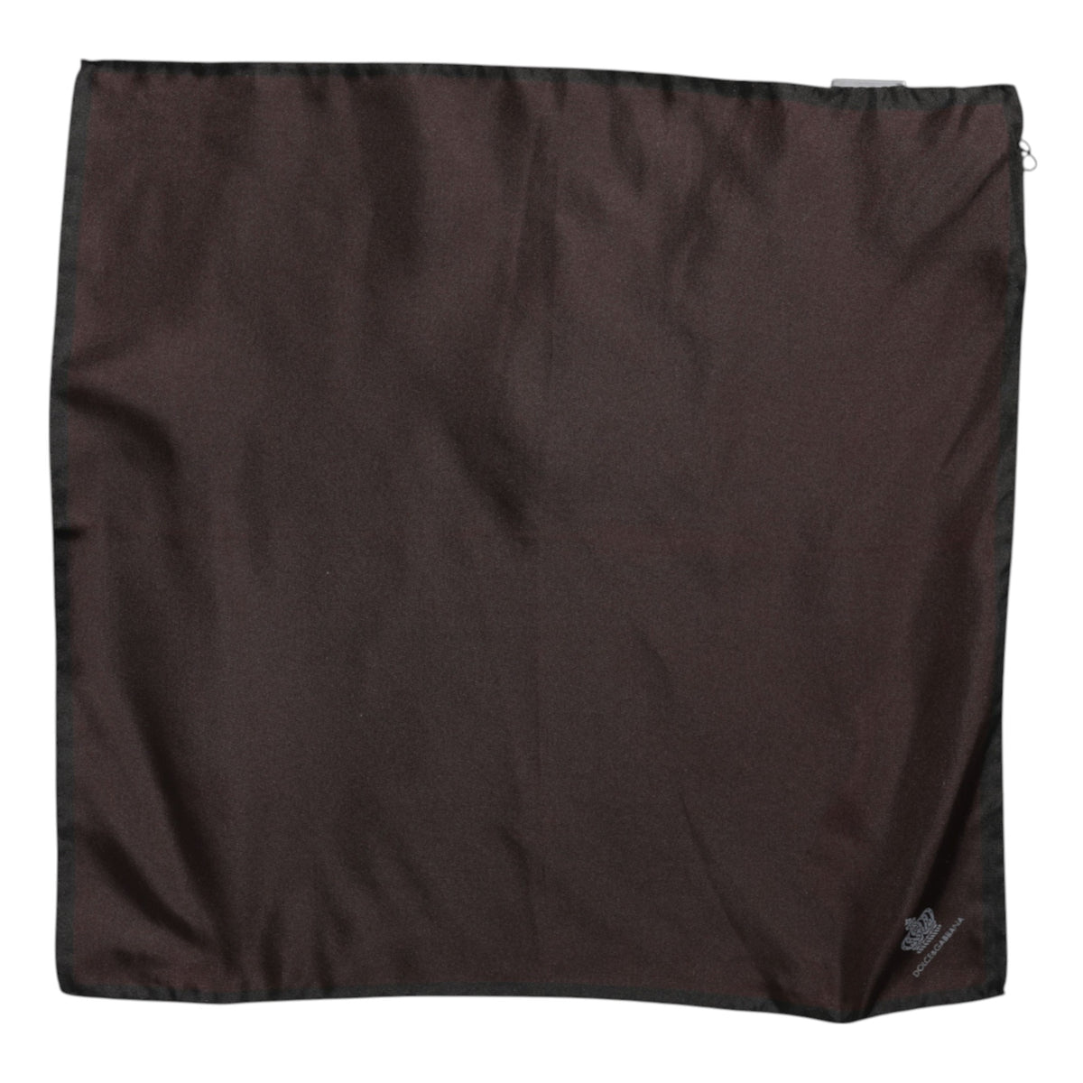 Foulard carré en soie marron Dolce &amp; Gabbana DG Crown pour homme