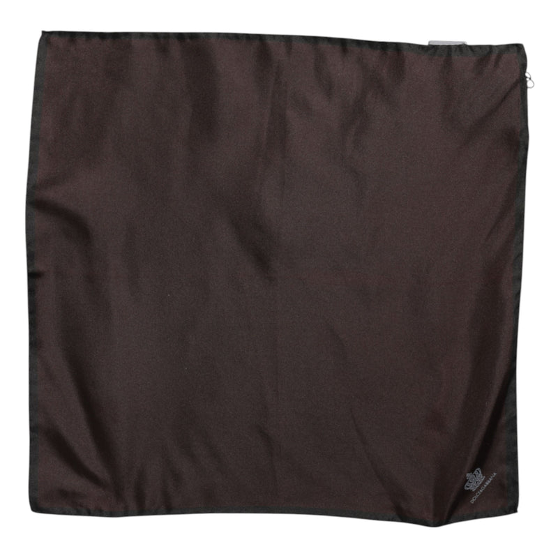 Foulard carré en soie marron Dolce &amp; Gabbana DG Crown pour homme