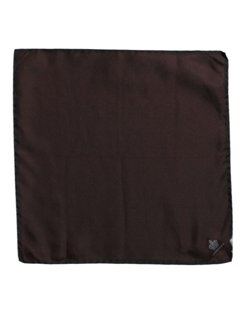 Dolce &amp; Gabbana Bruin DG Crown Zijden Vierkante Heren Foulard Sjaal