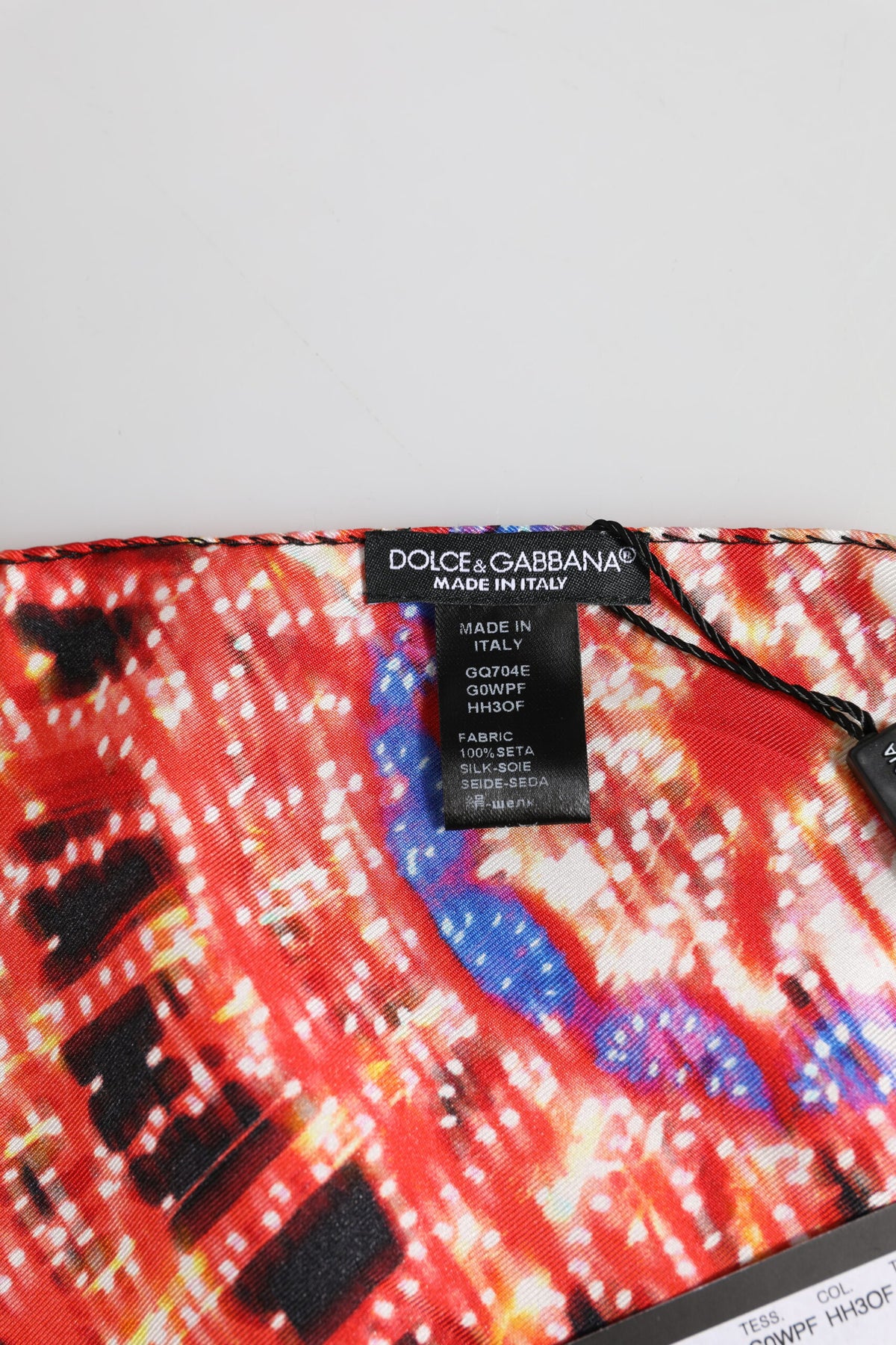 Foulard carré imprimé multicolore noir Dolce &amp; Gabbana